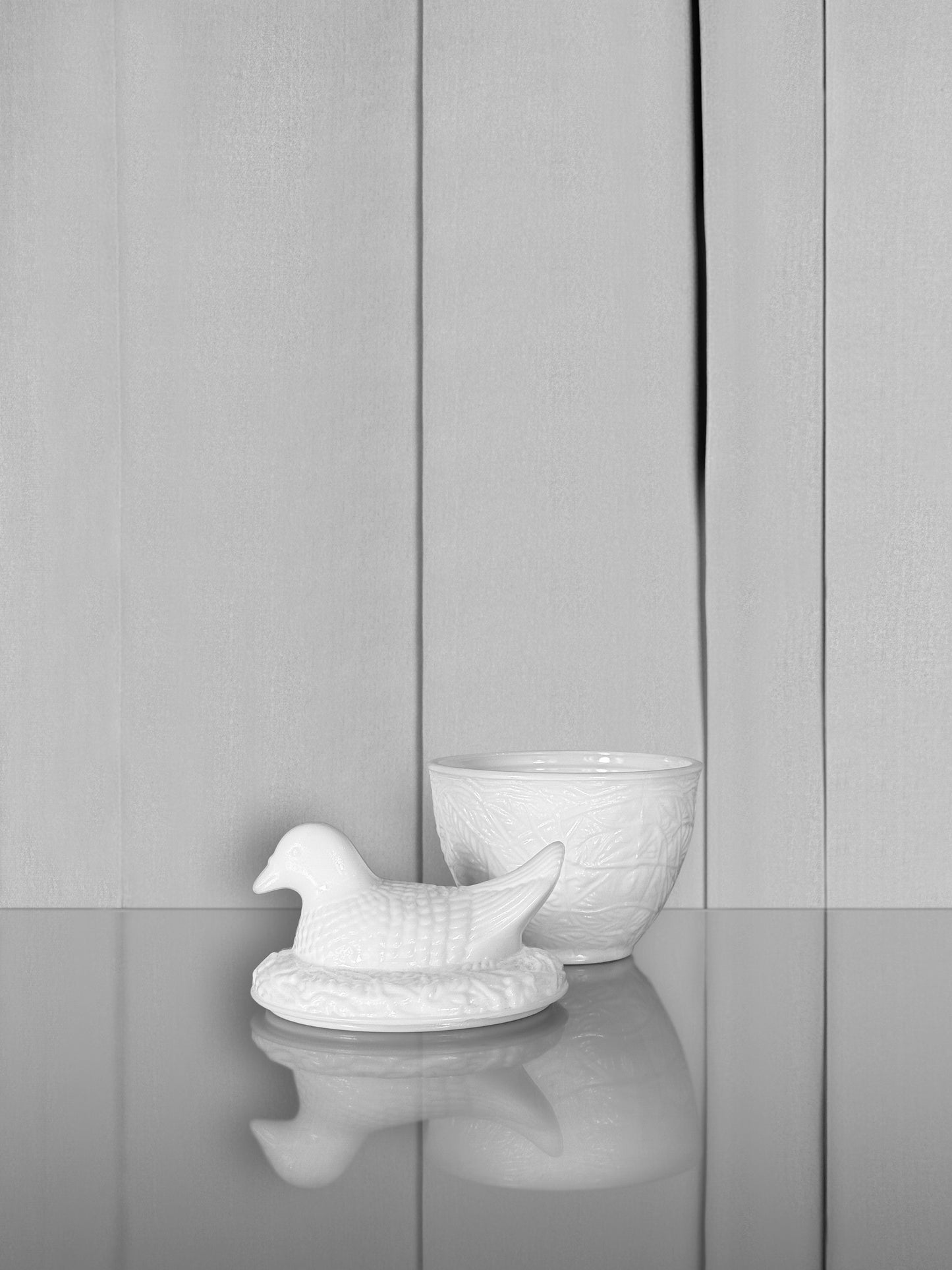 Frosted glass dove case