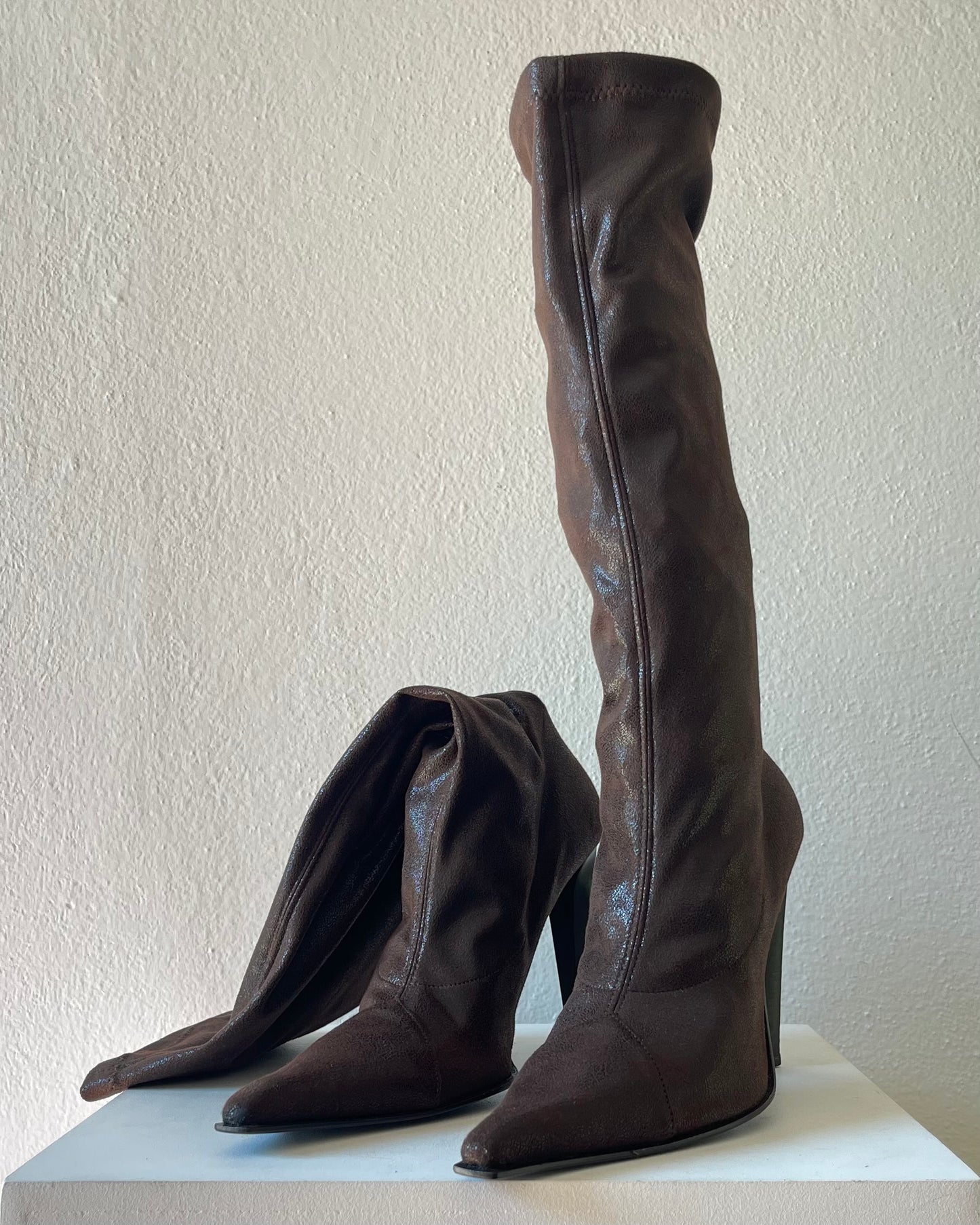 Brown metal boots - 40