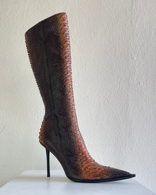 Real Piton heeled boots - 37