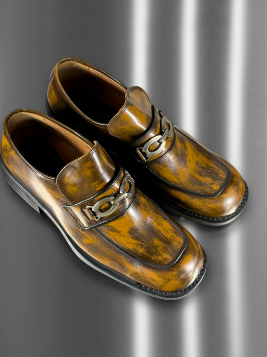 “Patina Chain Loafer” — Hand-Painted in Antique