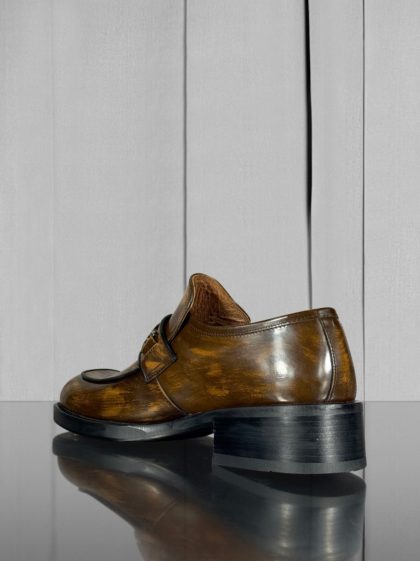 “Patina Chain Loafer” — Hand-Painted in Antique